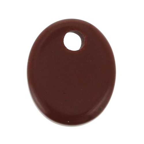 Paillette ovale 12x10 mm Pietra Gemma - Jaspe Rossa x1