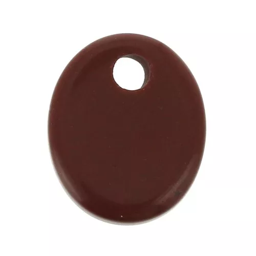 Paillette ovale 12x10 mm Pietra Gemma - Jaspe Rossa x1