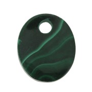 Paillette ovale 12x10 mm Pietra Gemma - Malachite x1
