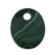 Paillette ovale 12x10 mm Pietra Gemma - Malachite x1