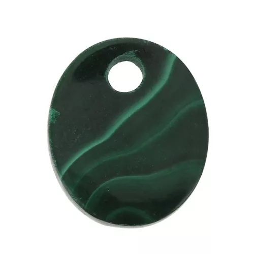 Paillette ovale 12x10 mm Pietra Gemma - Malachite x1