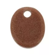 Paillette ovale 12x10 mm Pietra Gemma Gold Stone - Imitazione Pietra del Sole x1