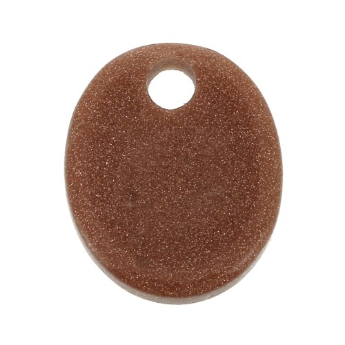 Paillette ovale 12x10 mm Pietra Gemma Gold Stone - Imitazione Pietra del Sole x1