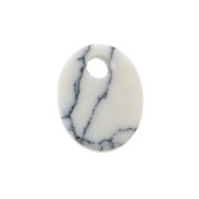 Paillette ovale 10x8 mm Pietra Gemma - Howlite x1