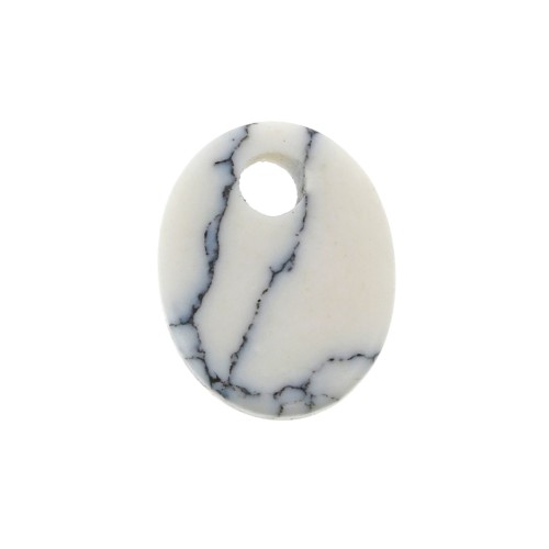 Paillette ovale 10x8 mm Pietra Gemma - Howlite x1