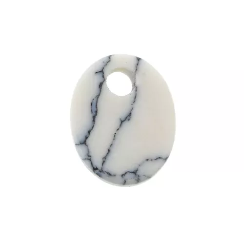 Paillette ovale 10x8 mm Pietra Gemma - Howlite x1