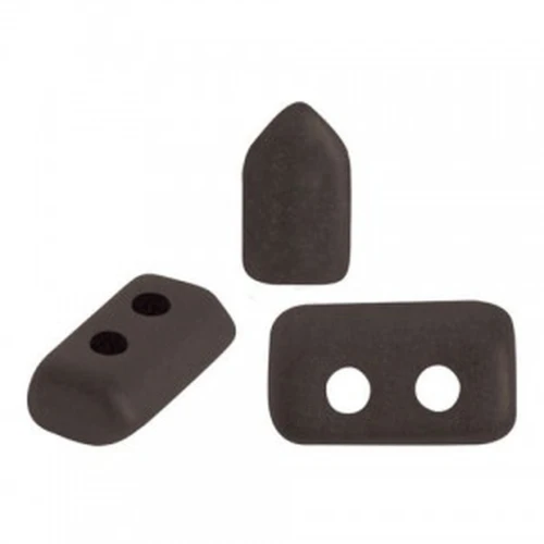 Perle in vetro Piros® di Puca® 2x5 mm Dark Bronzo Mat x10g