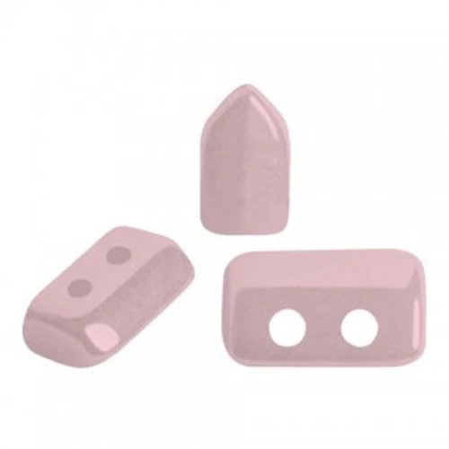 Perle in vetro Piros® di Puca® 2x5 mm Opaque Light Rosa Ceramic Look x10g