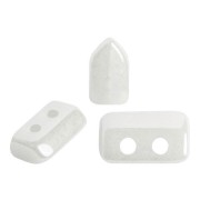 Perle in vetro Piros® di Puca® 2x5 mm Opaque White Ceramic Look x10g