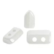 Perle in vetro Piros® di Puca® 2x5 mm Opaque White Ceramic Look x10g