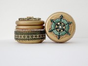 Perle in vetro Piros® di Puca® 2x5 mm Gold Mat x10g