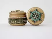 Perle in vetro Piros® di Puca® 2x5 mm Gold Mat x10g