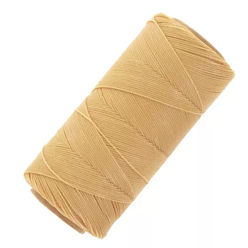 Bobina di filo cerato Linhasita per micro macramè 0,75 mm - Giallo paglia (1046) x228m