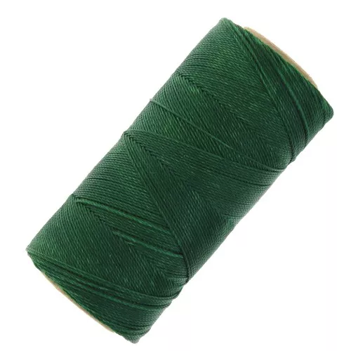 Bobina di filo cerato Linhasita per micro macramè 0,75 mm - Verde abete (367) x228m