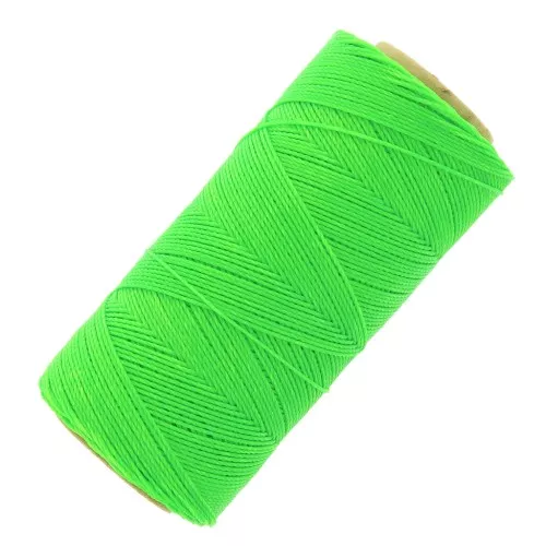 Bobina di filo cerato Linhasita per micro macramè 0,75 mm - Verde fluo (329) x228m