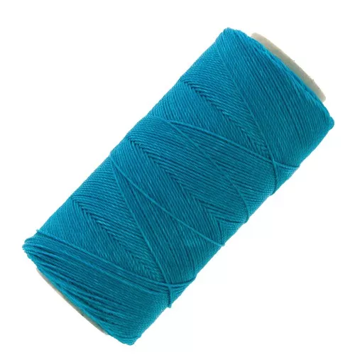 Bobina di filo cerato Linhasita per micro macramè 0,75 mm - Turchese scuro (707) x228m