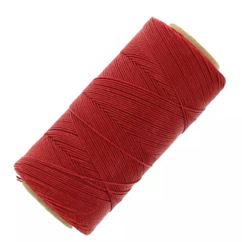 Bobina di filo cerato Linhasita per micro macramè 0,75 mm - Rosso cadmio (677) x228m