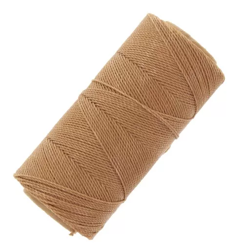 Bobina di filo cerato Linhasita per micro macramè 1 mm - Cannella (Palha) x168m
