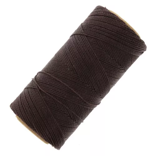Bobina di filo cerato Linhasita per micro macramè 1 mm - Ebano (555) x168m