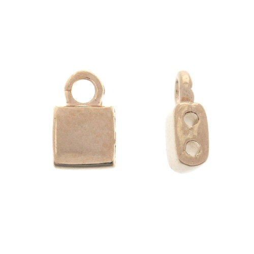 Cymbal Bead Endings - Terminale per Tila Beads 7.5x5 mm Piperi Dorato Rosa x1