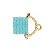 Cymbal - Terminale per Miyuki Delica 11/0 12mm Skaloti II Dorato Rosa x1