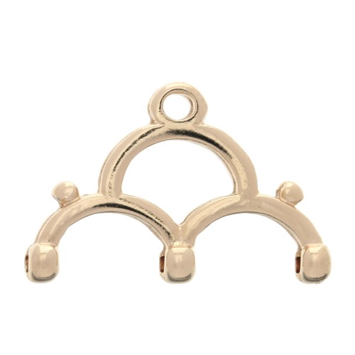 Cymbal - Terminale per tessitura Rocaille Miyuki 8/0 19 mm Lakos III Dorato Rosax1