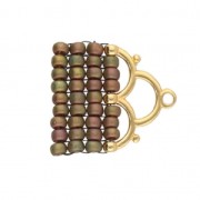 Cymbal - Terminale per tessitura Rocaille Miyuki 8/0 19 mm Lakos III Dorato Rosax1