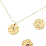 Ciondolo Zodiaco Scorpione in ottone con Ossido di zirconio 15 mm - Dorato x1