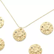 Ciondolo Zodiaco Capricorno ottone con Ossido di zirconio 15 mm - Dorato x1