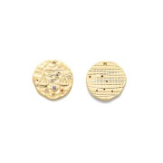 Ciondolo Zodiaco Bilancia ottone con Ossido di zirconio 15 mm - Dorato x1|raw }}