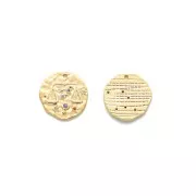 Ciondolo Zodiaco Bilancia ottone con Ossido di zirconio 15 mm - Dorato x1