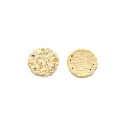 Ciondolo Zodiaco Gemelli in ottone con Ossido di zirconio 15 mm - Dorato x1