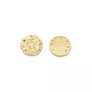 Ciondolo Zodiaco Gemelli in ottone con Ossido di zirconio 15 mm - Dorato x1