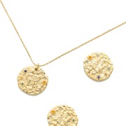 Ciondolo Zodiaco Gemelli in ottone con Ossido di zirconio 15 mm - Dorato x1