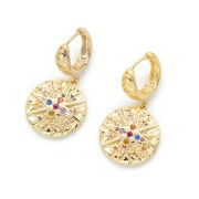 Pendente medaglia stella del nord con Ossido di zirconio 18x16 mm Oro - Multicolore x1