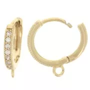 Monachelle con ossido di zirconio 10 mm - Oro con fino - Crystal x2