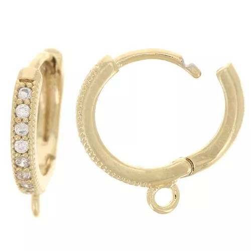 Monachelle con ossido di zirconio 10 mm - Oro con fino - Crystal x2