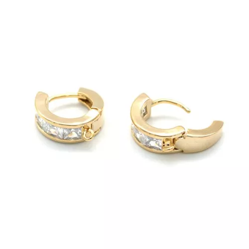 Monachelle con ossido di zirconio con anello aperto 12 mm - Oro - Crystal x2
