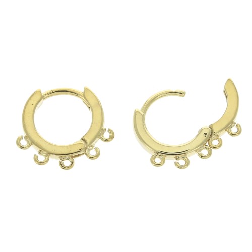 Monachelle con 5 anelli aperti 12 mm - Oro x2