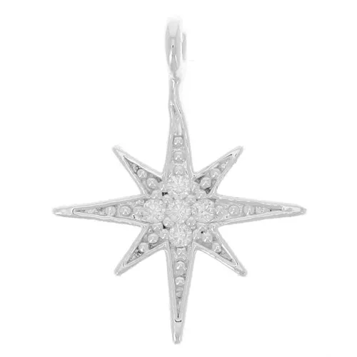 Stella polare - Ossidi di zirconio - 15x11,5 mm Placcatura argento x1
