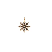 Ciondolo a forma di fiore in ossido di zirconio e anello chiuso 9x7 mm dorato con oro fino - Crystal x1