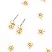 Ciondolo fiore con Ossido di zirconio con anello aperto 8.5x6.5mm Oro Crystal x1