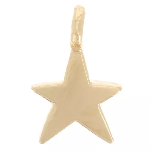 Mini ciondolo stella 8x5 mm - Dorato con oro fino x1