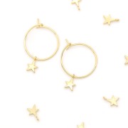 Mini ciondolo stella 8x5 mm - Dorato con oro fino x1