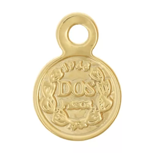 Mini Ciondolo medievale da 6 mm - Dorato con oro fino x1