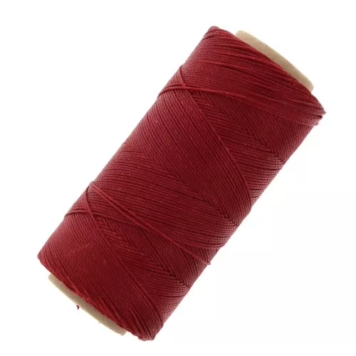 Bobina di filo cerato Linhasita per micro macramè 0,75 mm - Rosso scuro (44) x228m