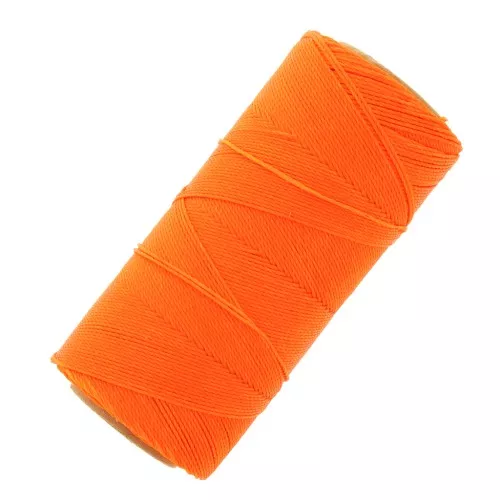 Bobina di filo cerato Linhasita per micro macramè 0,75 mm - Arancione fluo (393) x228m