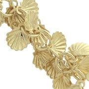 Catena maglia rotonda fantasia con conchiglie 6.5 mm Dorado con oro fino x20cm