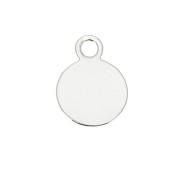 Ciondolo rotonda con stella del nord inciso 10.5x8 mm - Placcatura argento fino x1