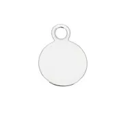 Ciondolo rotonda con stella del nord inciso 10.5x8 mm - Placcatura argento fino x1